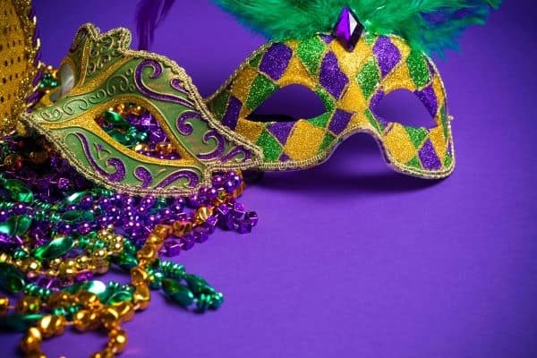 mardi gras masks and beads