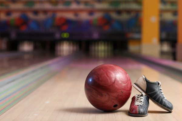 bowling ball and bowling shoes