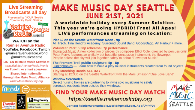 Make Music Day Seattle 2021 event banner