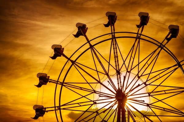 Ferris wheel at sunset