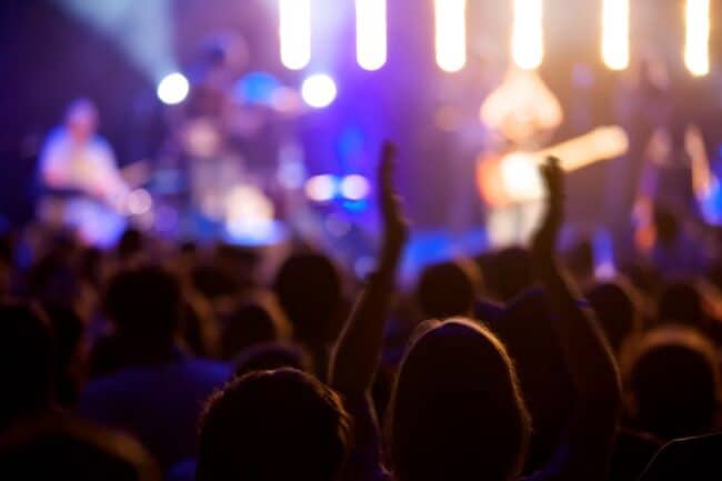 audience at live music band concert