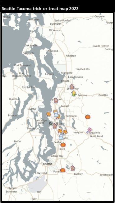 Halloween map 2022 - Puget Sound region