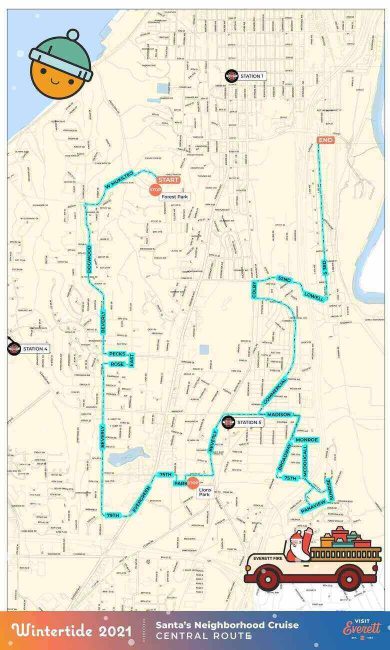 Central Everett Santa cruise map