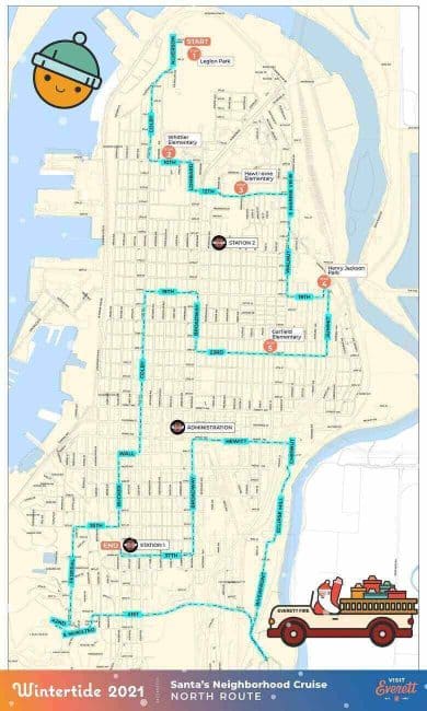 North Everett Santa cruise map