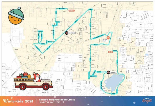 South Everett Santa cruise map