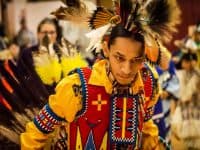 Skagit Valley College pow wow yellow dancer