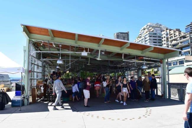 Open air Pike Place MarketFront Pavilion in summer