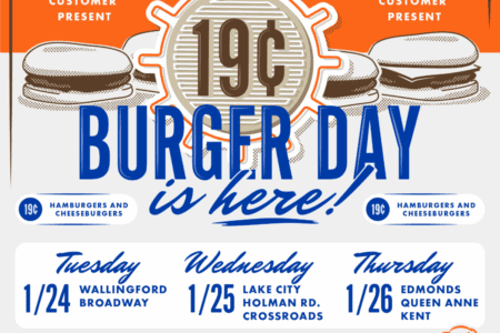 Poster for Dick's Drive-In 19-cent burger day 2023