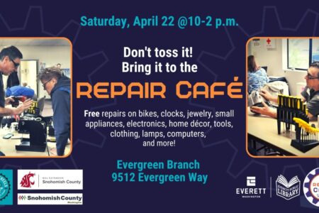 Banner for Repair Café (Evergreen Branch) April 22, 2023