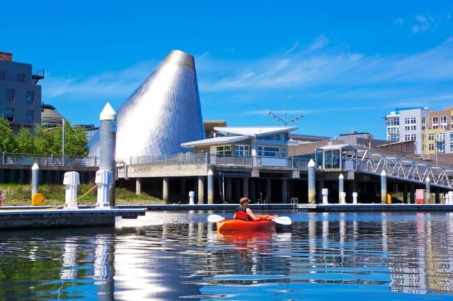 Tacoma Glass Museum as seen from the Foss Waterway