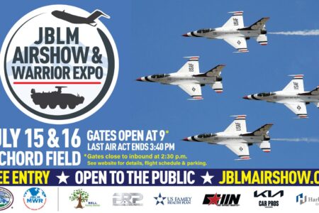 Banner for JBLM air show 2023