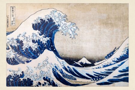 Illustration of The Great Wave of Kangawa by Katsushika Hokusai published December 1, 1884 in Paris Illustre
