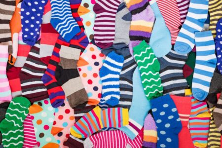 lots of colorful socks in a pile