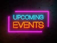 Neon sign "upcoming events"