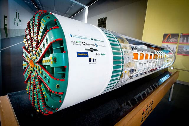 Big Bertha tunneling machine model WSDOT photo