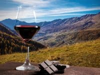 Red wine and chocolate tasting in the countryside - DepositPhotos.com