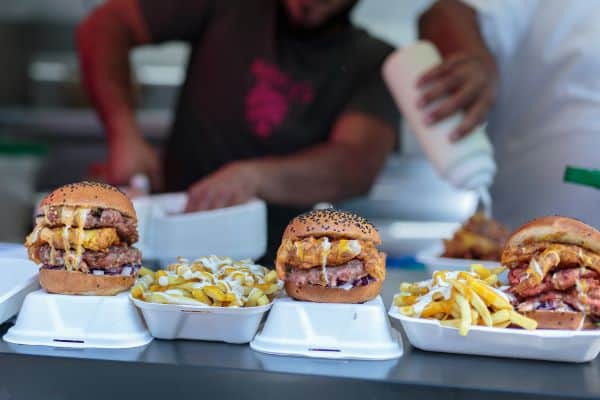 Food truck burgers and fries