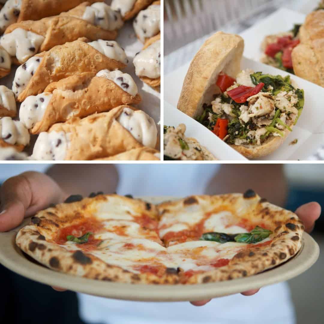 San Gennaro Festival food - Seattle (cannoli, sandwich, pizza)