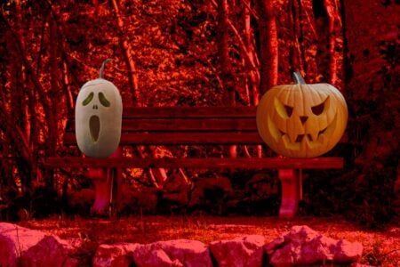 Jack o lantern pumpkins bench dp